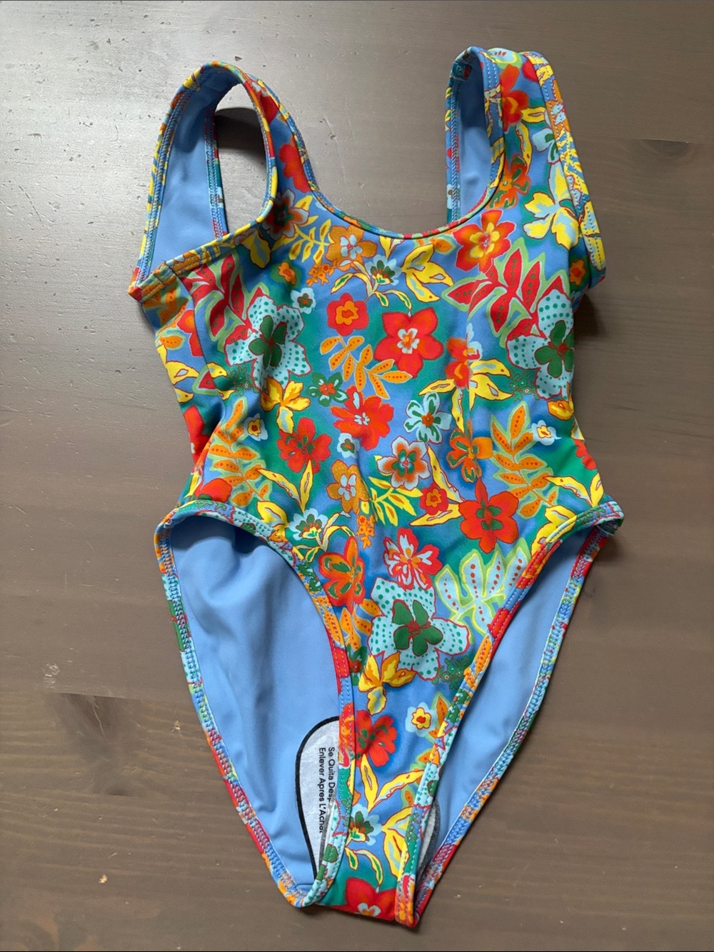 PacSun Girls Blue Floral One-Piece Swimsuit Size XS (4-5)